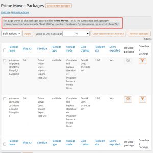 How to restore large packages with Prime Mover Free version? - Codexonics